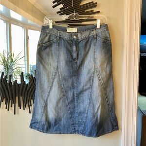 Vintage United Colors of Benetton 80's 90's Denim Pencil Skirt Size 44 (Italy)